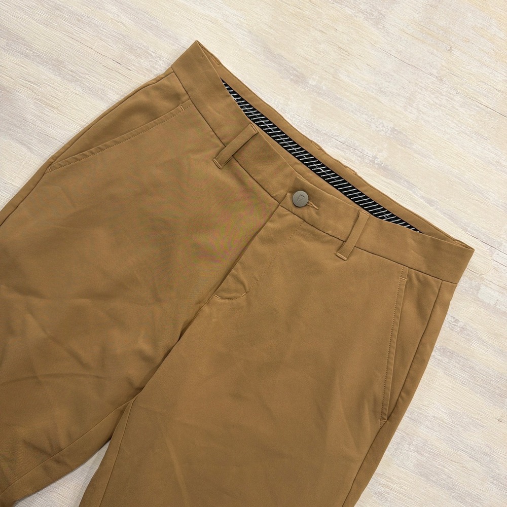 Primo Golf Jogger Pants Performance Ankle Zip Tapered Tan Brown Mens 31 Short